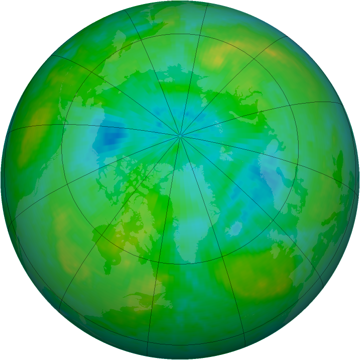 Arctic ozone map for 09 August 2004